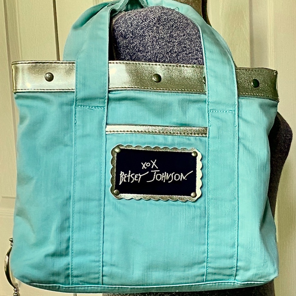 Betsy Johnson Small Canvas Tote Mint Green - Picture 1 of 4